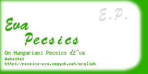 eva pecsics business card